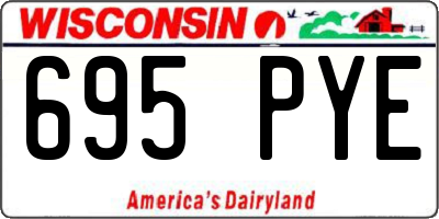 WI license plate 695PYE