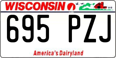 WI license plate 695PZJ