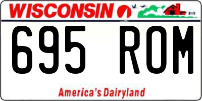 WI license plate 695ROM