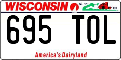 WI license plate 695TOL