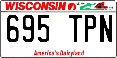 WI license plate 695TPN