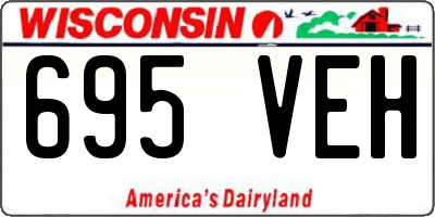 WI license plate 695VEH
