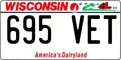 WI license plate 695VET