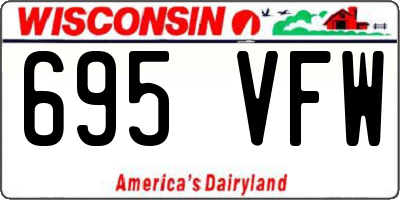 WI license plate 695VFW
