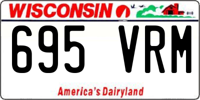 WI license plate 695VRM