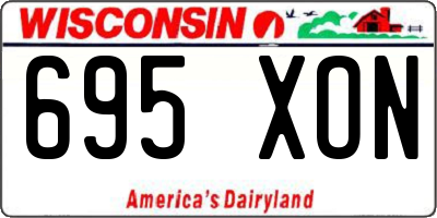 WI license plate 695XON