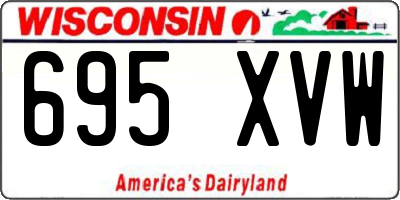 WI license plate 695XVW