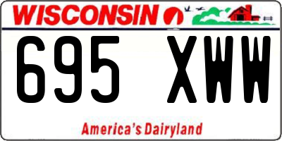 WI license plate 695XWW