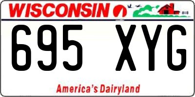 WI license plate 695XYG