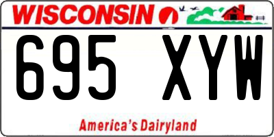 WI license plate 695XYW