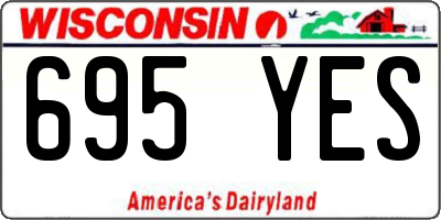WI license plate 695YES