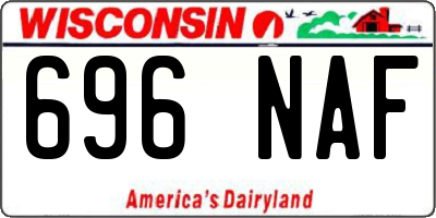 WI license plate 696NAF