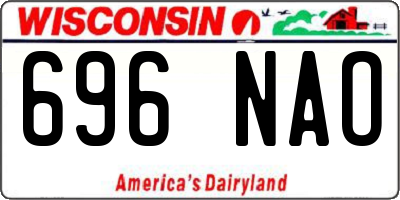 WI license plate 696NAO