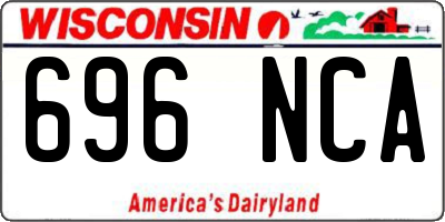 WI license plate 696NCA