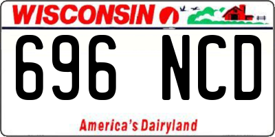 WI license plate 696NCD