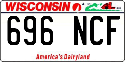 WI license plate 696NCF