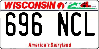 WI license plate 696NCL