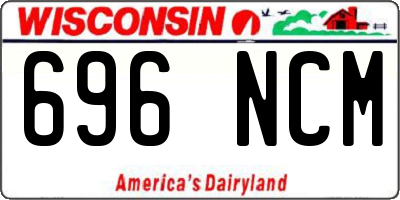 WI license plate 696NCM