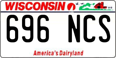 WI license plate 696NCS