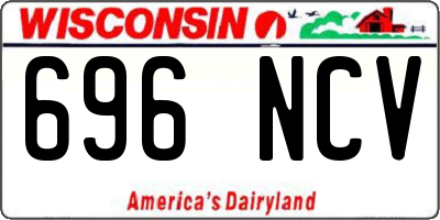 WI license plate 696NCV