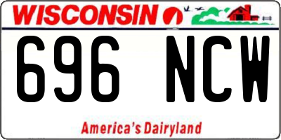 WI license plate 696NCW