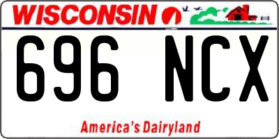 WI license plate 696NCX