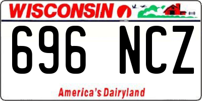 WI license plate 696NCZ