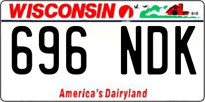 WI license plate 696NDK