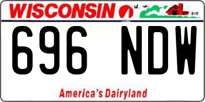 WI license plate 696NDW