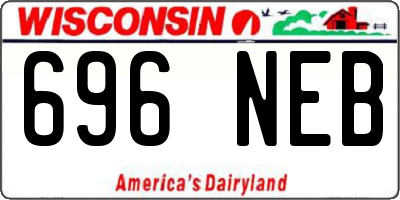 WI license plate 696NEB
