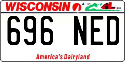 WI license plate 696NED