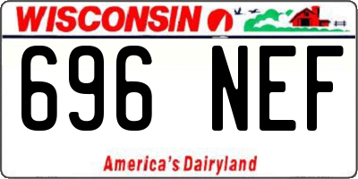 WI license plate 696NEF
