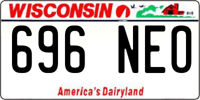 WI license plate 696NEO