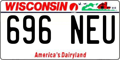 WI license plate 696NEU
