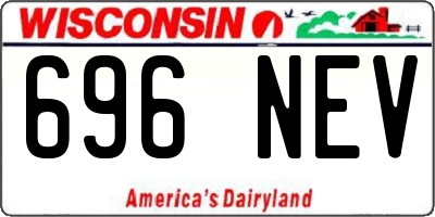 WI license plate 696NEV