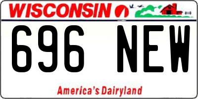WI license plate 696NEW