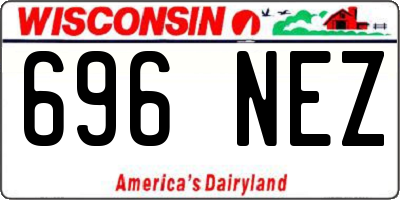 WI license plate 696NEZ