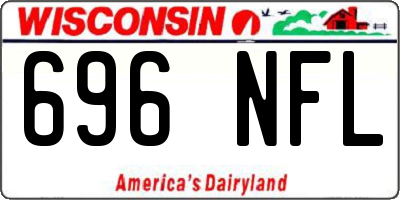 WI license plate 696NFL