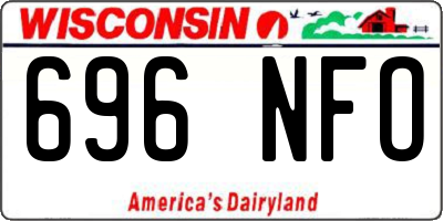 WI license plate 696NFO