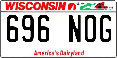 WI license plate 696NOG