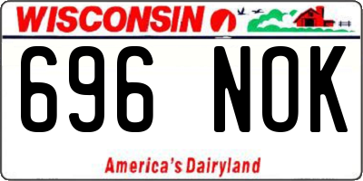 WI license plate 696NOK