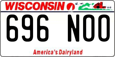 WI license plate 696NOO