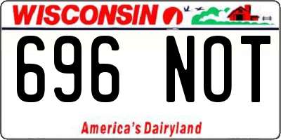 WI license plate 696NOT