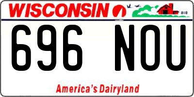 WI license plate 696NOU