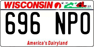 WI license plate 696NPO