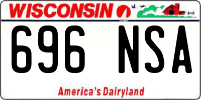 WI license plate 696NSA