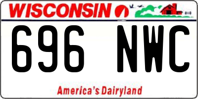 WI license plate 696NWC