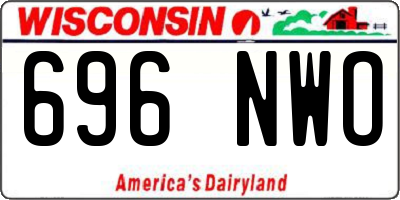 WI license plate 696NWO