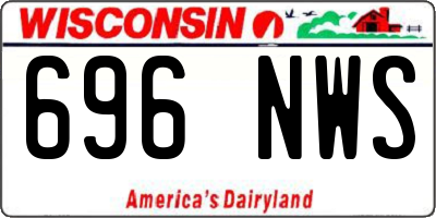 WI license plate 696NWS