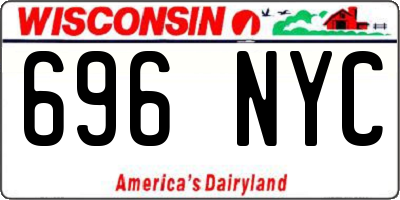 WI license plate 696NYC